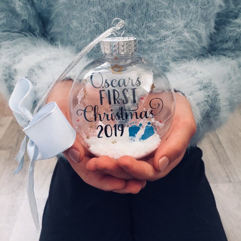 Personalised Baby's First Christmas Bauble 2024, 1st Christmas Ornament