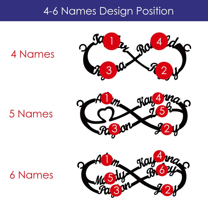 Personalized Name Infinity Necklace, Name Necklace, 1 - 6 Names Custom Necklace, Personalized Necklace, Sterling Silver Name Necklace