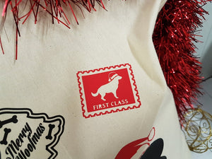 Personalised pet Dog Santa Sack Stocking Christmas Bag Xmas Treat Gift Bag