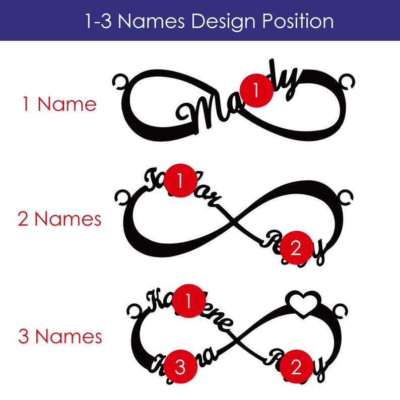 Personalized Name Infinity Necklace, Name Necklace, 1 - 6 Names Custom Necklace, Personalized Necklace, Sterling Silver Name Necklace