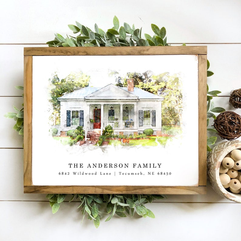 Custom House Portrait, Watercolor Home Portrait, Watercolor Print, Home Portrait Sign, Our First Home Gift, Wedding Gift Idea, Home Portrait