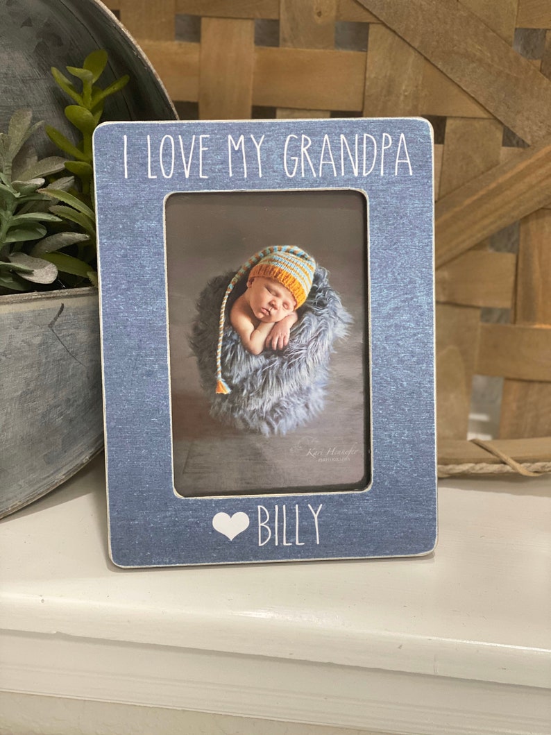 Grandpa Gift Birthday Gift For Grandpa I Love My Grandpa Picture Grandpa Personalized Gift Picture Frame Custom For Dad Grandpa