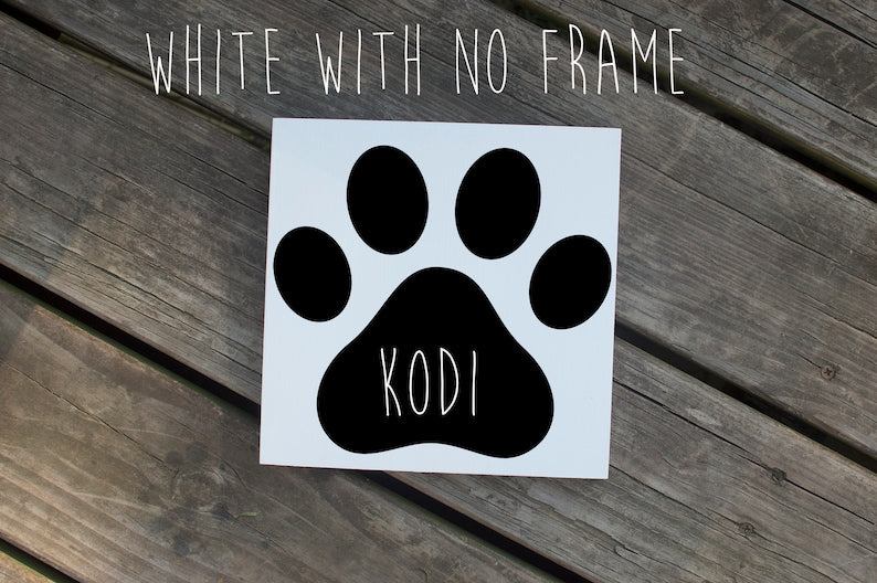 Personalized Paw Print Wood Sign | Pet Name Sign | Custom Pet Name | Rustic Dog Sign | Dog Sign