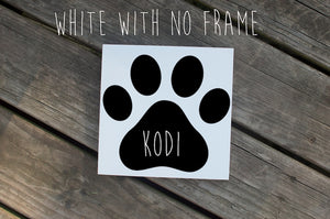 Personalized Paw Print Wood Sign | Pet Name Sign | Custom Pet Name | Rustic Dog Sign | Dog Sign