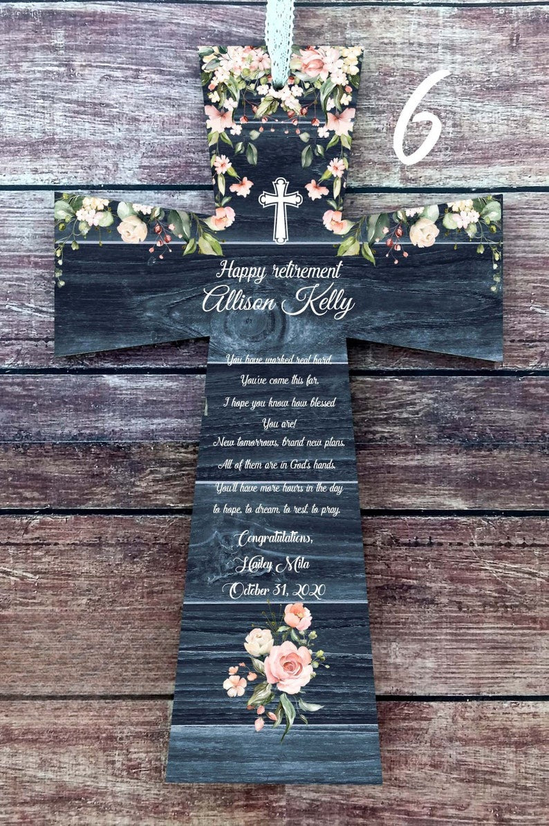 Retirement gift for woman Retirement gifts Retirement blessing Retirement cross Coworker retirement Personalized retirement Retirement sign ornament