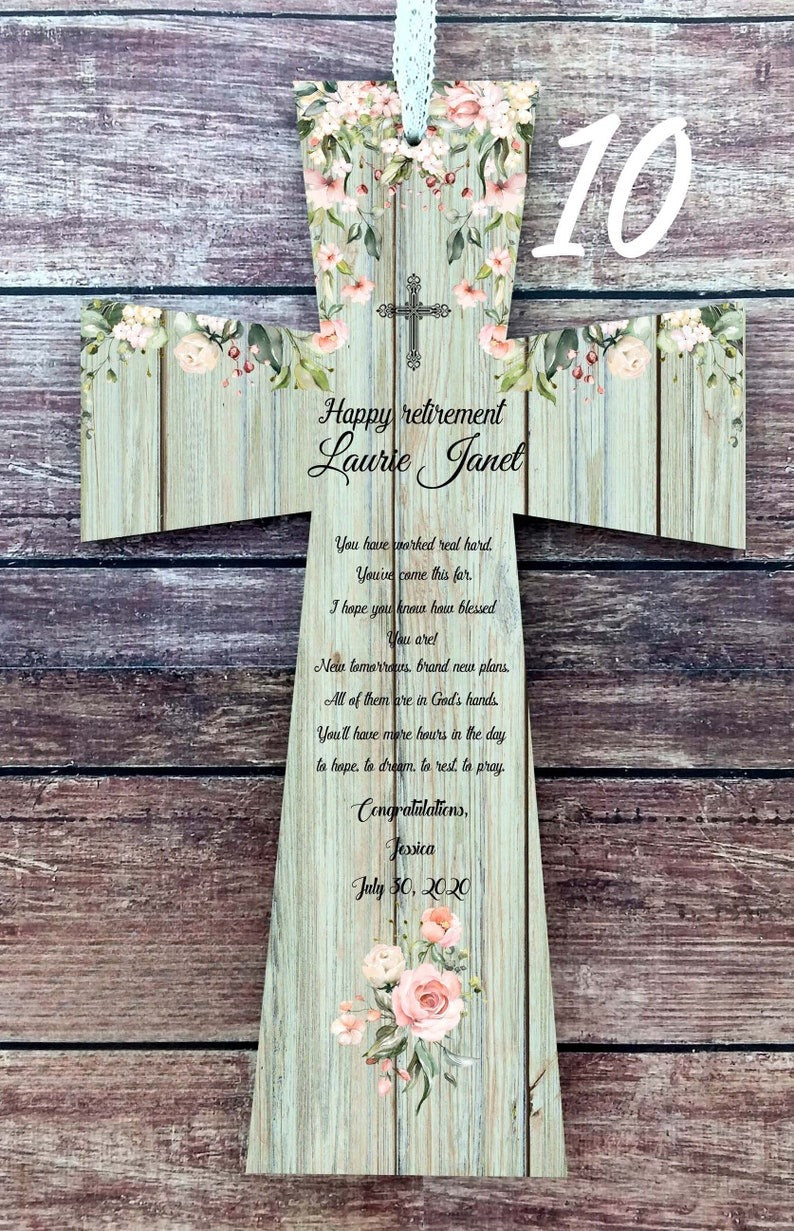 Retirement gift for woman Retirement gifts Retirement blessing Retirement cross Coworker retirement Personalized retirement Retirement sign ornament