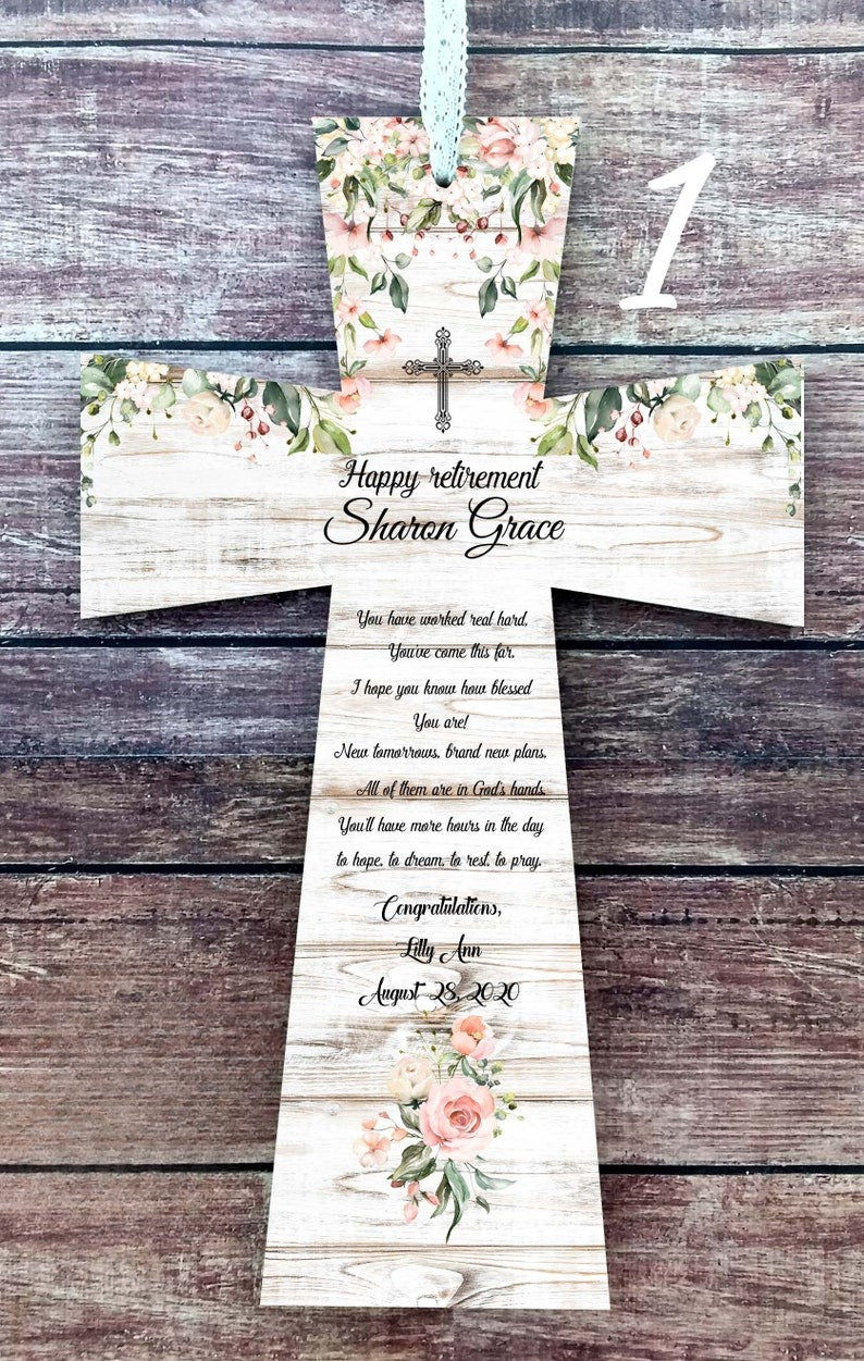 Retirement gift for woman Retirement gifts Retirement blessing Retirement cross Coworker retirement Personalized retirement Retirement sign ornament
