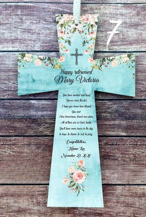 Retirement gift for woman Retirement gifts Retirement blessing Retirement cross Coworker retirement Personalized retirement Retirement sign ornament