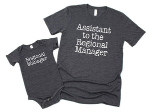 Assistant to the Regional Manager Shirt and Regional Manager Shirts, New Dad Gift, Father's Day, Daddy and Baby Matching Shirt