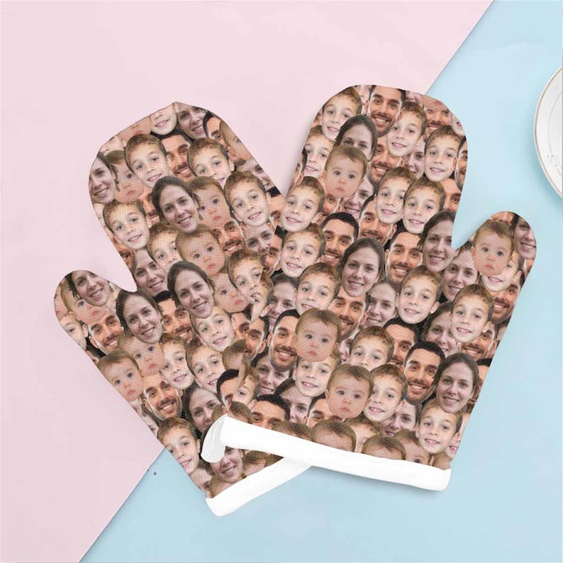 Custom Heat Resistant Oven Mitt/Pot Holder With Dog Face Personalized Heat Insulation Gloves Customize Oven Mitt Christmas Birthday Gifts