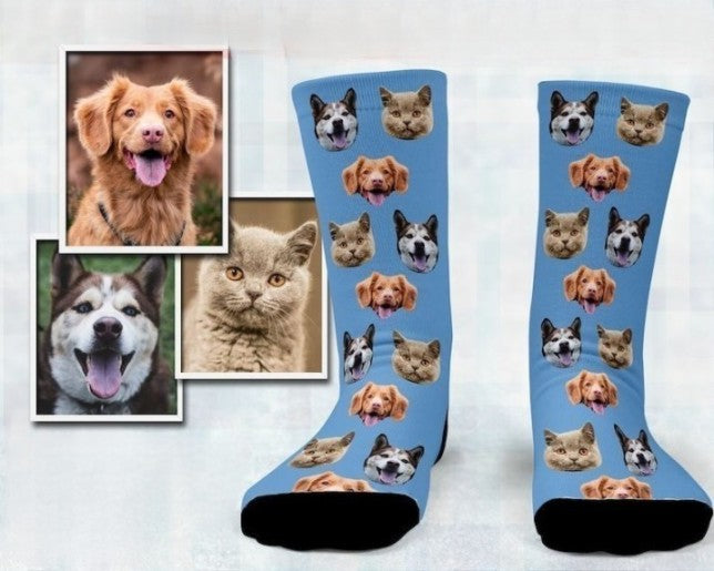 Custom Pet Socks, Customized socks with any photos and text, personalized socks for Dog/cat Lovers, custom gift for dad, Father s Day
