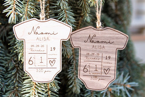 Baby's First Christmas Ornament 2024 | Newborn Birth Stats | Personalized Baby Keepsake | Birth Stats Sign