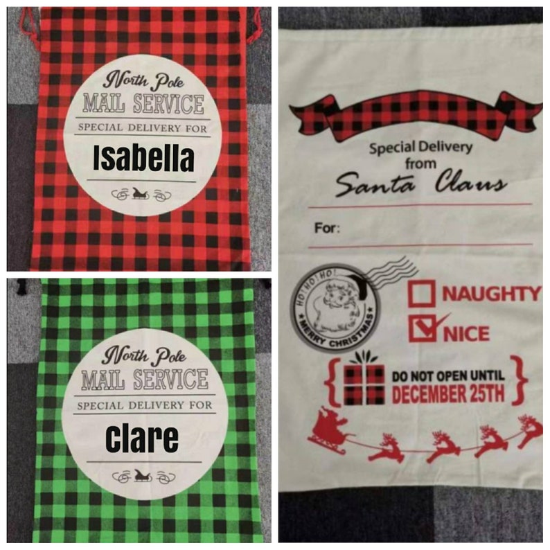 Personalized Santa sack, Canvas Santa sack for kids, Santa Sack, personalized, christmas bag, santa bag, canvas santa bag