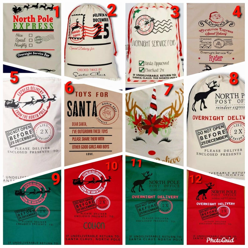 Personalized Santa sack, Canvas Santa sack for kids, Santa Sack, personalized, christmas bag, santa bag, canvas santa bag