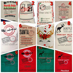Personalized Santa sack, Canvas Santa sack for kids, Santa Sack, personalized, christmas bag, santa bag, canvas santa bag