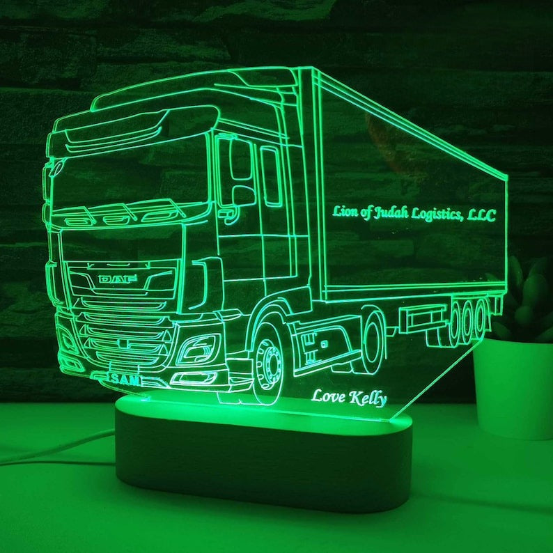 Truck Driver Led Lamp, Truck Driver Gift, Trucker Light, Gift for Him, Truck Rider Gift, Gift for Trucker, Camion, LKW, Kamion, Semi Trucks