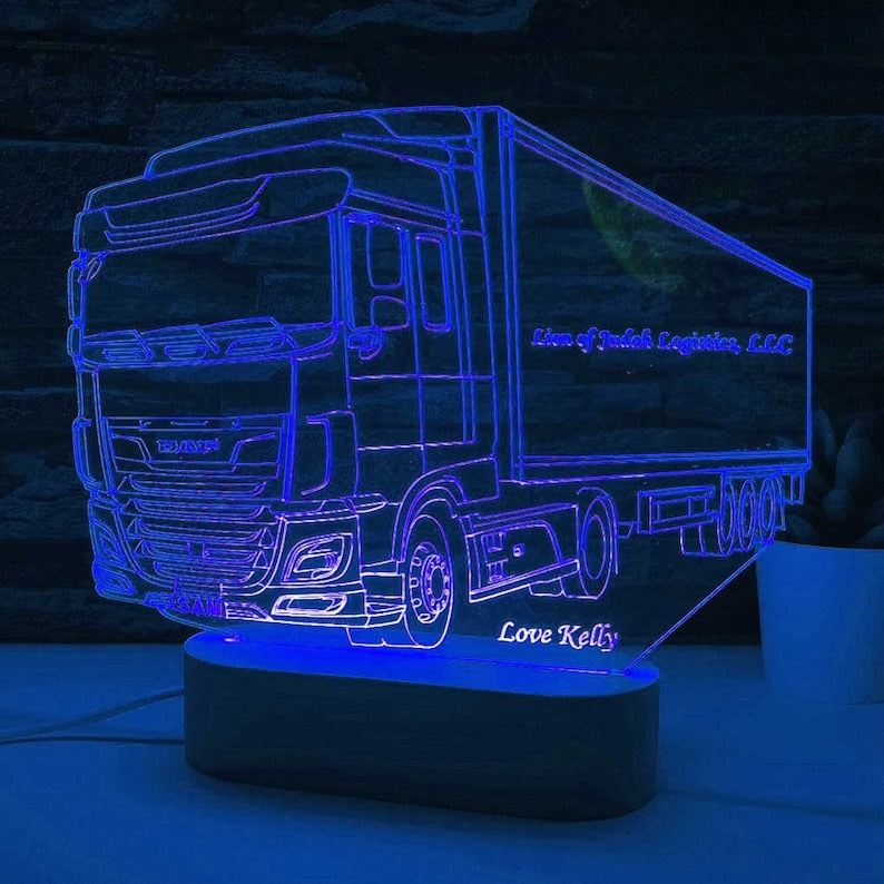 Truck Driver Led Lamp, Truck Driver Gift, Trucker Light, Gift for Him, Truck Rider Gift, Gift for Trucker, Camion, LKW, Kamion, Semi Trucks