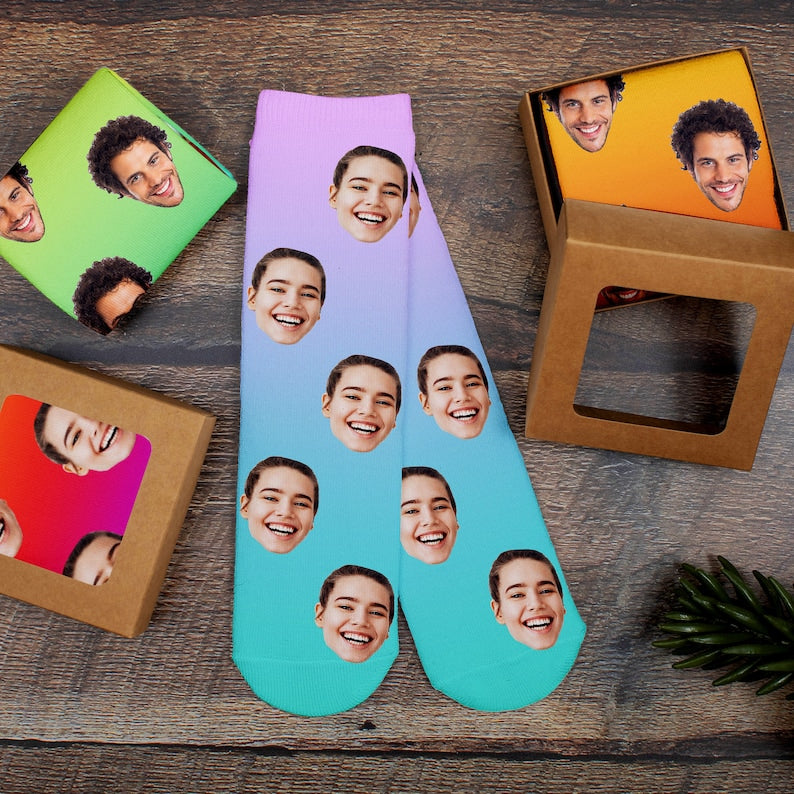 Funny Socks with Faces for Men Women Cats Dogs, Personalized Photo Gifts | Personalized Socks for Women Men