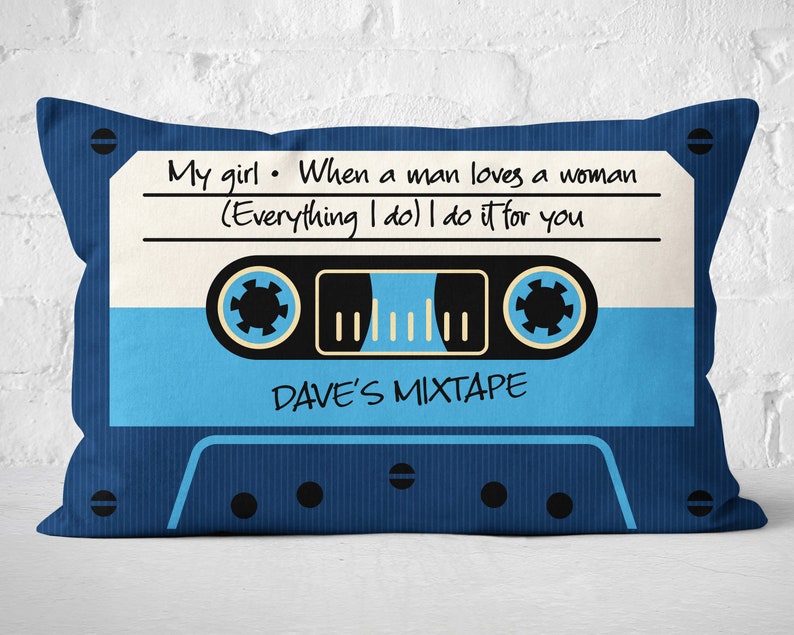 Custom mixtape couples gift - Couple Mixtape pillow - Romantic couple gift - Couple pillows - Insert included - Valentine's gift