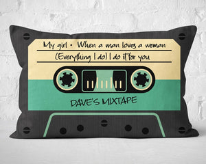 Custom mixtape couples gift - Couple Mixtape pillow - Romantic couple gift - Couple pillows - Insert included - Valentine's gift