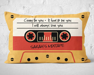 Custom mixtape couples gift - Couple Mixtape pillow - Romantic couple gift - Couple pillows - Insert included - Valentine's gift