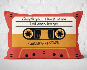 Custom mixtape couples gift - Couple Mixtape pillow - Romantic couple gift - Couple pillows - Insert included - Valentine's gift