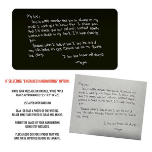 Personalized Handwritten Wallet Card Black, Etched Wallet Insert, Metal Wallet Card, Anniversary Gift
