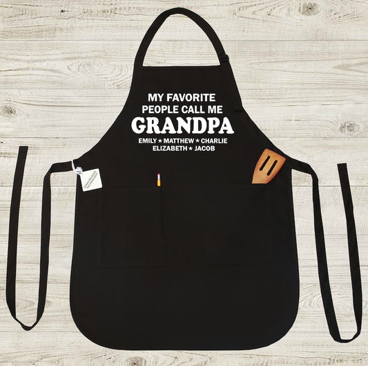 Grandpa Apron, Personalized Grandpa Apron, Apron for Grandpa, Grandpa Gift, Fathers Day Gift for Grandpa, Grandpa Kids Names Gift