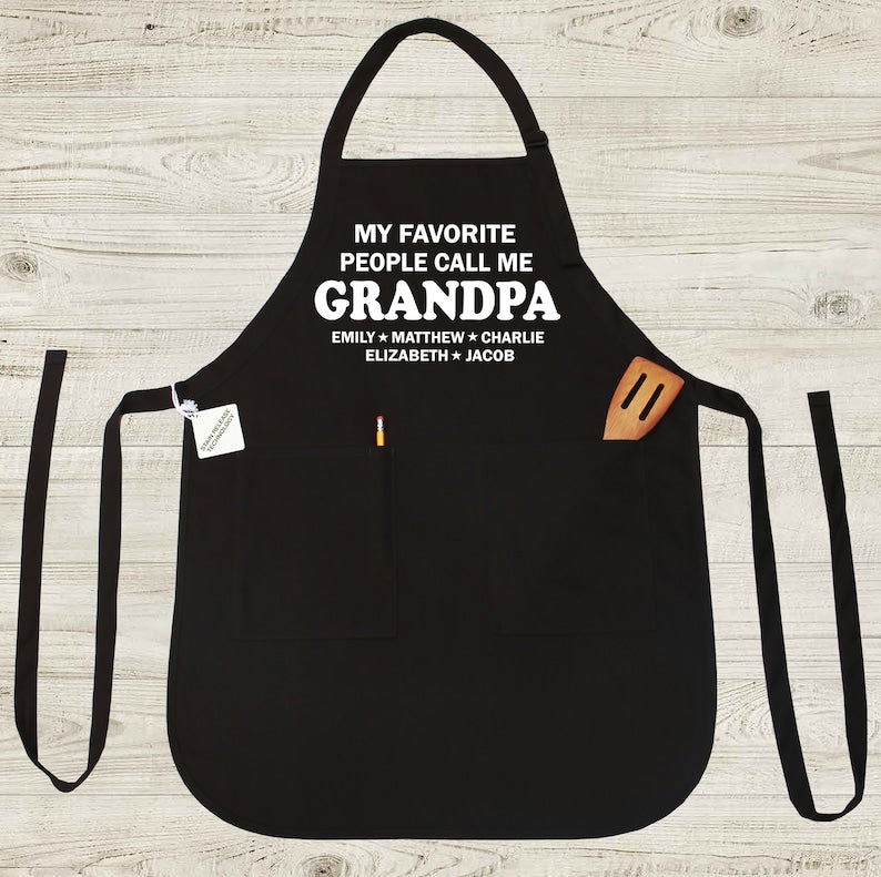 Grandpa Apron, Personalized Grandpa Apron, Apron for Grandpa, Grandpa Gift, Fathers Day Gift for Grandpa, Grandpa Kids Names Gift