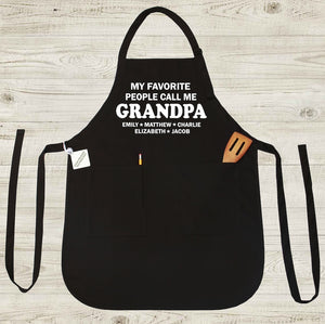 Grandpa Apron, Personalized Grandpa Apron, Apron for Grandpa, Grandpa Gift, Fathers Day Gift for Grandpa, Grandpa Kids Names Gift