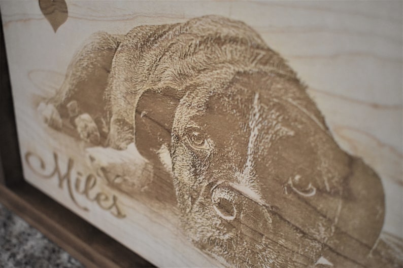 Custom Pet Memorial Plaque: Wood Burned Photo Wood Sign