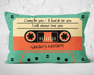 Custom mixtape couples gift - Couple Mixtape pillow - Romantic couple gift - Couple pillows - Insert included - Valentine's gift