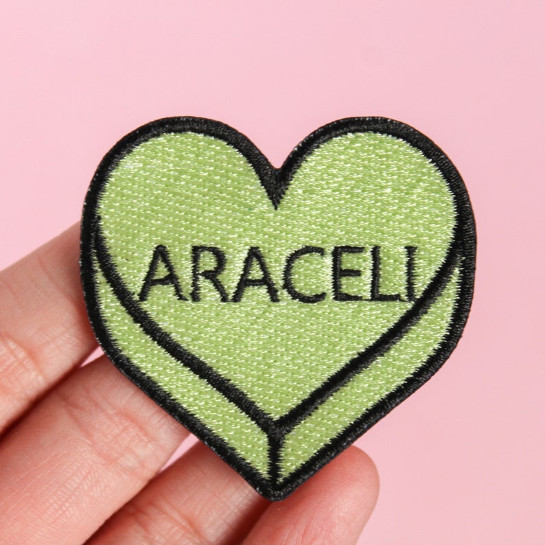 Personalized Name, Word or Date Iron on Patch for Hats, Purses, Backpacks, etc. Candy Heart Sew on Badge. Custom Embroidery. Cute Gift Idea il_794xN.2779185333_3qmn.jpg