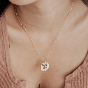 Mother's Day Gift Custom Pet Portrait Necklace Personalized Jewelry Gift Women Pet Lover Dog Mom Cat Mom Pet Necklace Pendant Gift for Her