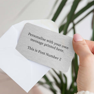 Personalised Own Message Metal Wallet Card | Birthday Gift for Him or Her | Christmas Gift for Boyfriend or Girlfriend, Husband or Wife