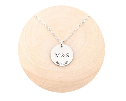 Personalized Anniversary Date Necklace Anniversary Necklace Couple's Initial Necklace Date Necklace Initial Necklace