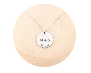 Personalized Anniversary Date Necklace Anniversary Necklace Couple's Initial Necklace Date Necklace Initial Necklace