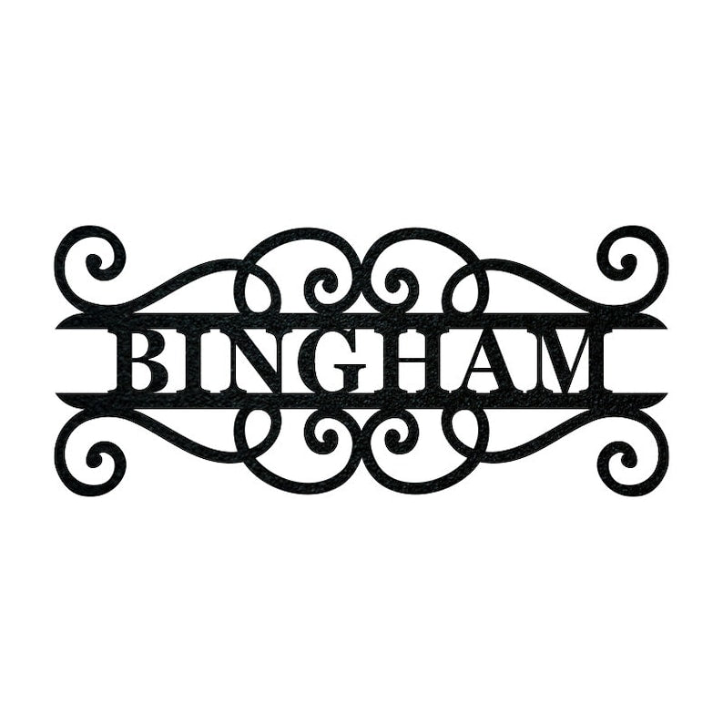 Custom Split Scroll Monogram-Housewarming Gift - Personalized Metal Sign - Custom Metal Sign, Metal Sign, Front Porch Sign, Family Name