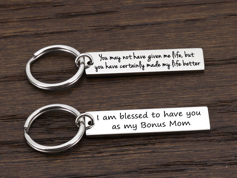 Custom Christmas Gift for Mom, Bonus Mom Keychain, Step Mom Keychain, Personalized Mothers Day Gift, Step Mom Gift, Keychain for Step Mom
