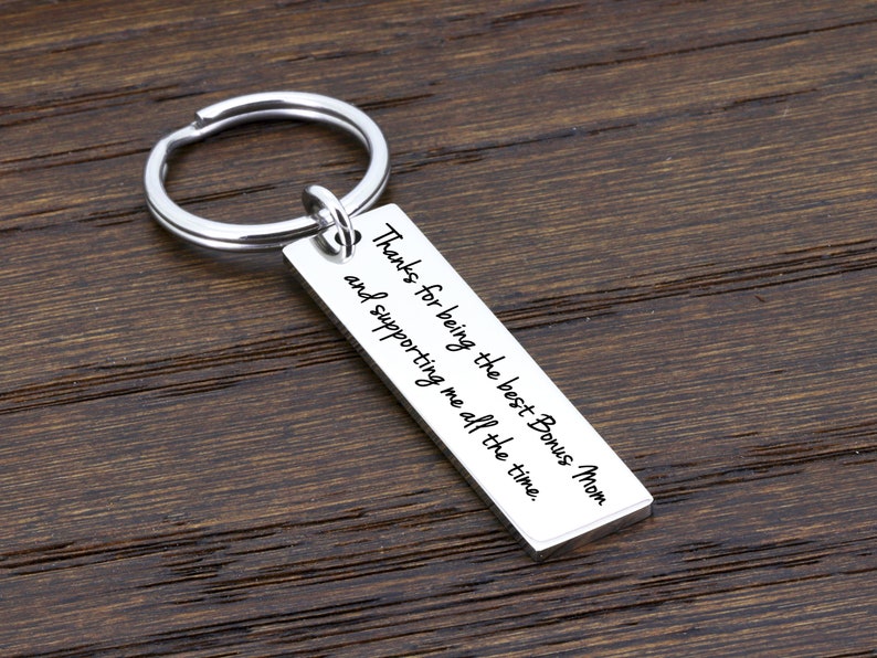 Custom Christmas Gift for Mom, Bonus Mom Keychain, Step Mom Keychain, Personalized Mothers Day Gift, Step Mom Gift, Keychain for Step Mom