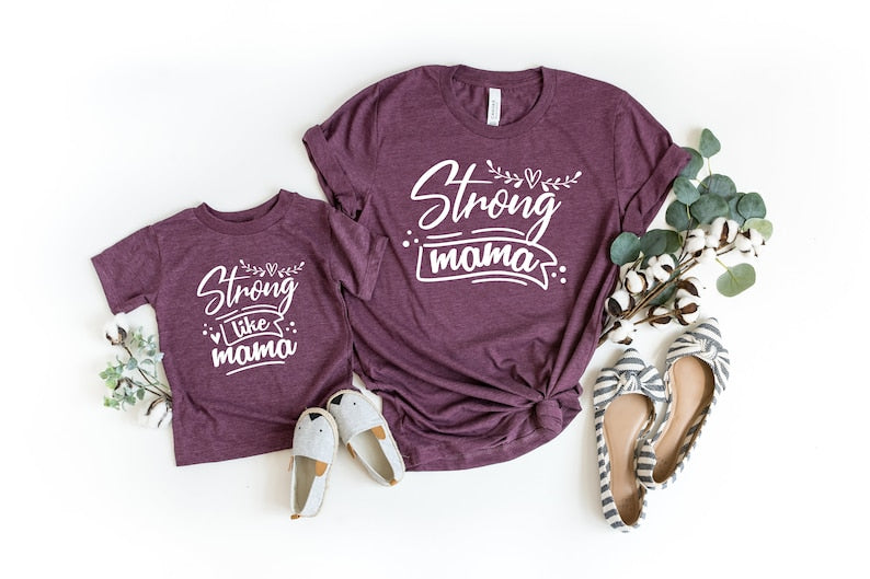 Strong Mama Shirt, Mom And Daughter Shirts, Mom And Me Shirts - Matching shirts - Baby shower gift