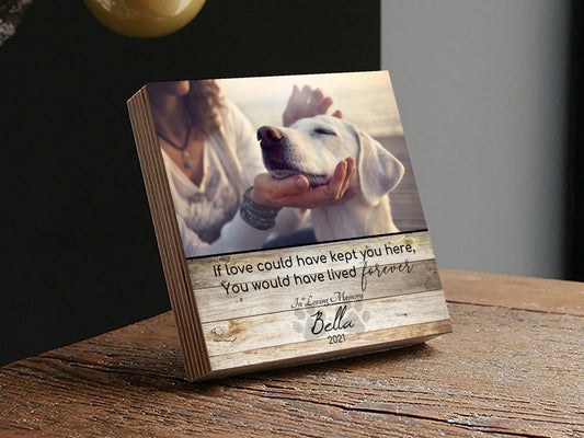 Personalized Pet Memorial Printed 4 or 6 - Wood Photo Block - Dog Loss Gift - Dog Memorial Frame - Pet Loss Gift Dog - Pet Memorial