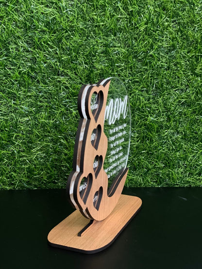 Gifts for Mom, Grandma Personalized Cherrywood - Acrylic - Birch wood Plaque, Beautiful gift - Mom gift
