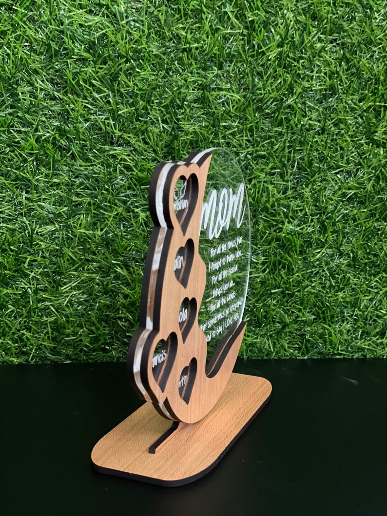 Gifts for Mom, Grandma Personalized Cherrywood - Acrylic - Birch wood Plaque, Beautiful gift - Mom gift