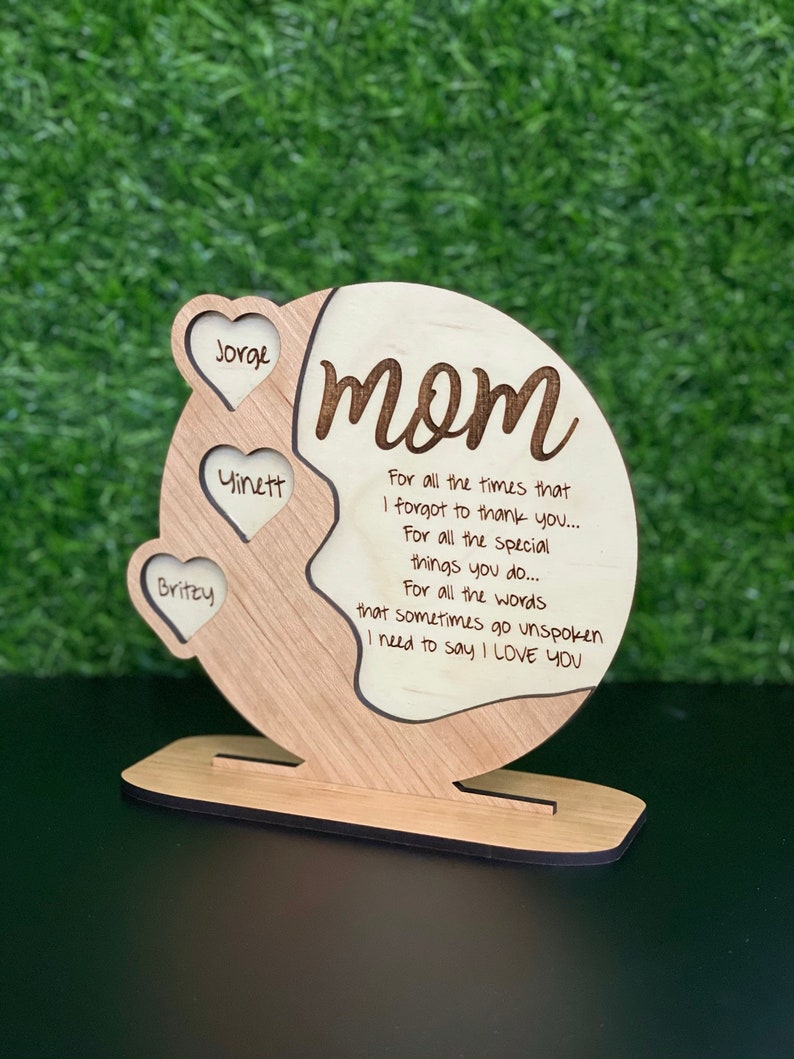 Gifts for Mom, Grandma Personalized Cherrywood - Acrylic - Birch wood Plaque, Beautiful gift - Mom gift