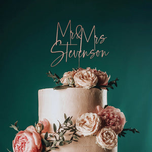 Gold Cake topper for Wedding, Personalized cake topper, Rustic wedding cake topper, Custom Mr Mrs cake topper, Anniversary Cake toppers