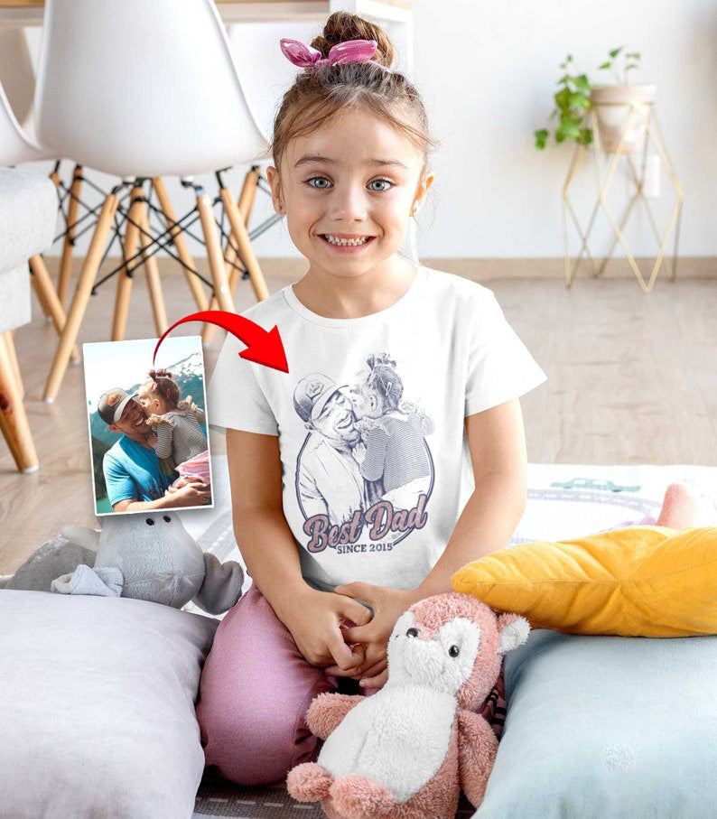 Custom Photo Shirt For Dad, Fathers Day Gifts, Father's Day Shirt, Personalized Dad Portrait Shirt, Dad Birthday Gifts, Gift for Husband