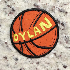Personalized Basketball Embroidered Patch, College Embroidered Custom Applique Sports Patch Coach Team Patch Name Tag