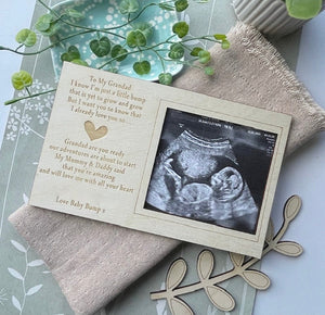 GRANDPARENT TO BE I'm Just A Little Bump Magnet Scan Frame Decoration, Scan Frame. Birthday Gift, Pregnancy Announcement, Gift from Bump