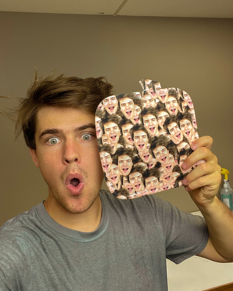 Custom Heat Resistant Oven Mitt/Pot Holder With Dog Face Personalized Heat Insulation Gloves Customize Oven Mitt Christmas Birthday Gifts